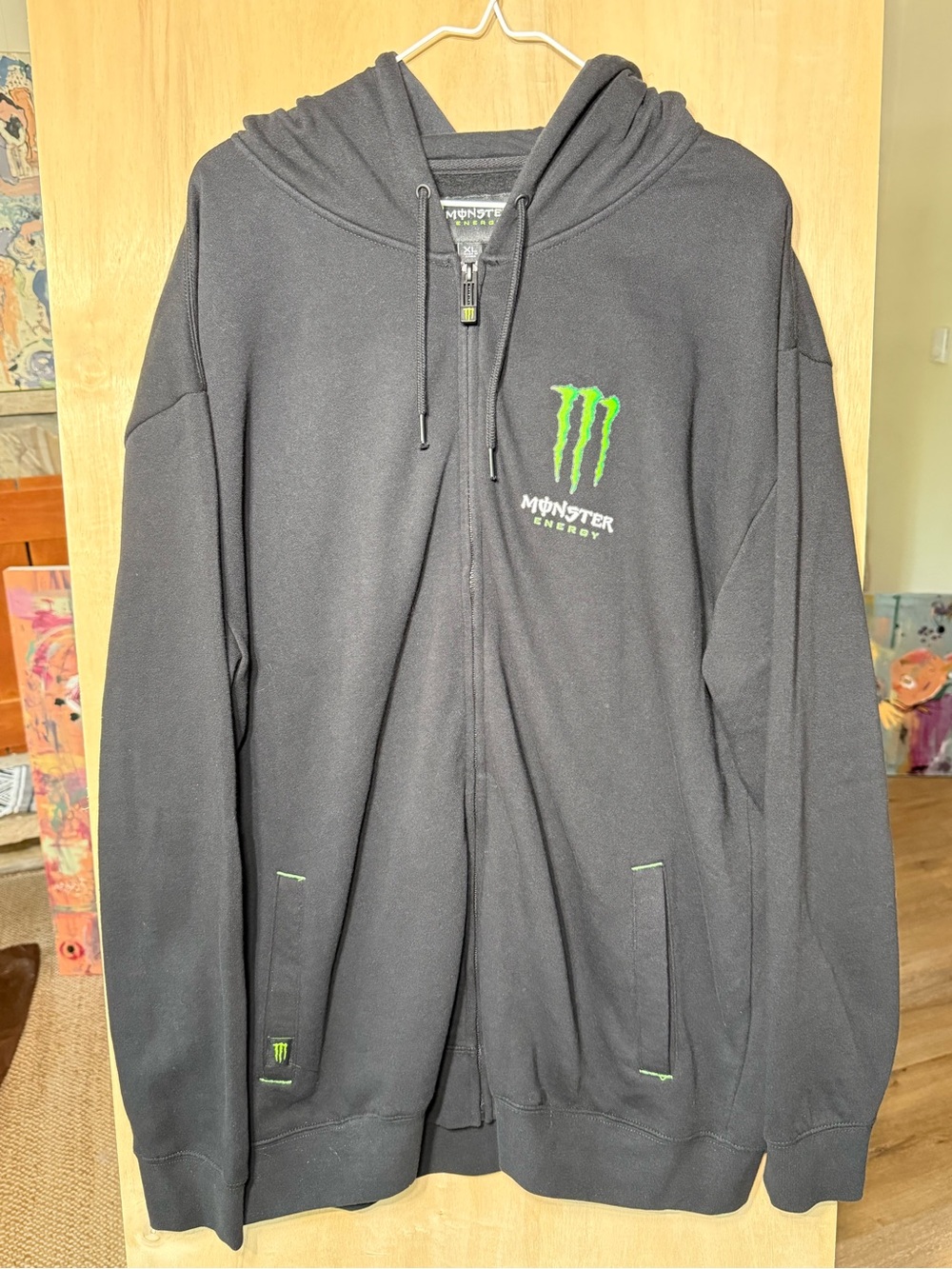 Monster Energy Black Zip-Up Hoodie Corporate RARE size XL excellent condition